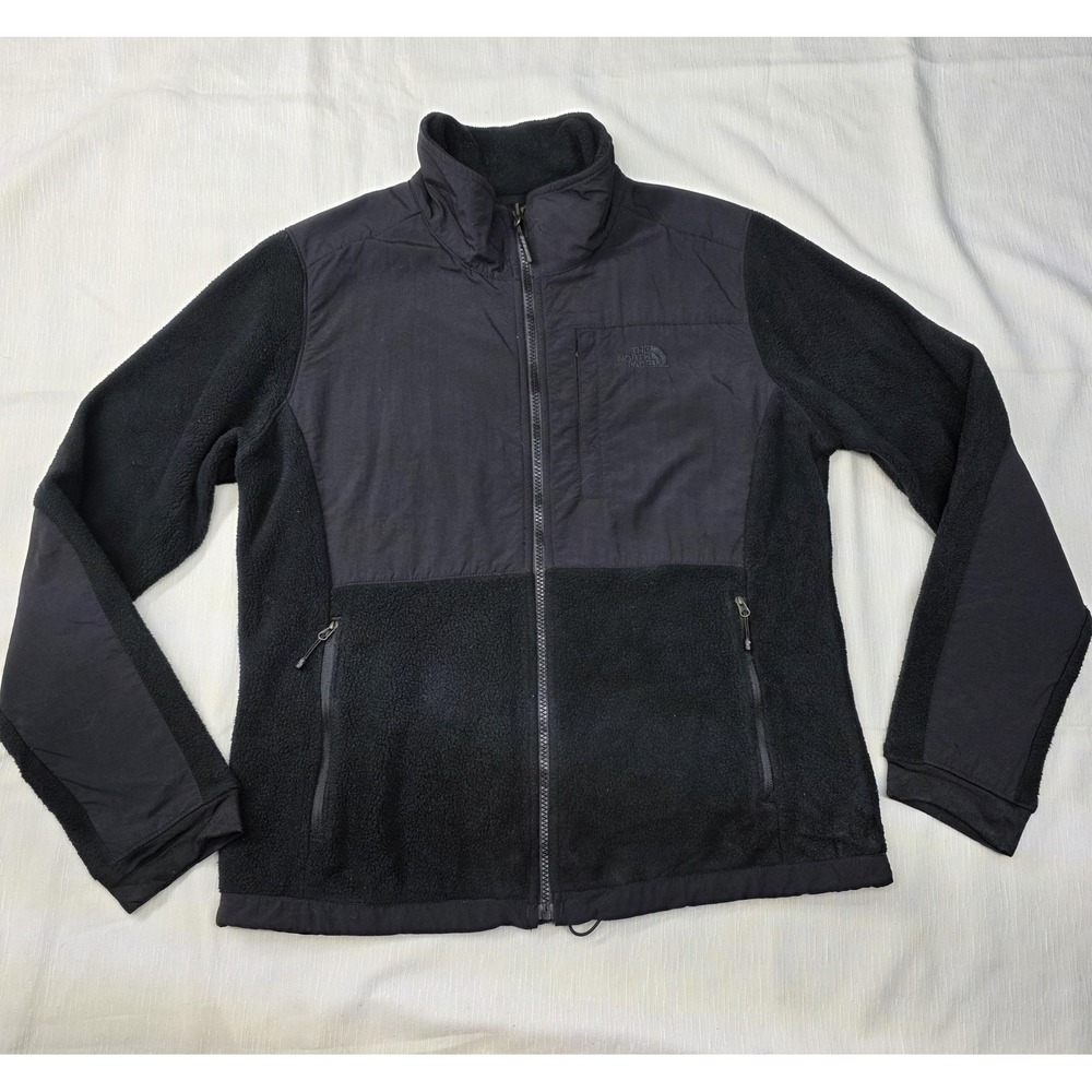 The North Face Jacket Womens Medium Black Polartec Fleece Full Zip Denali TNF